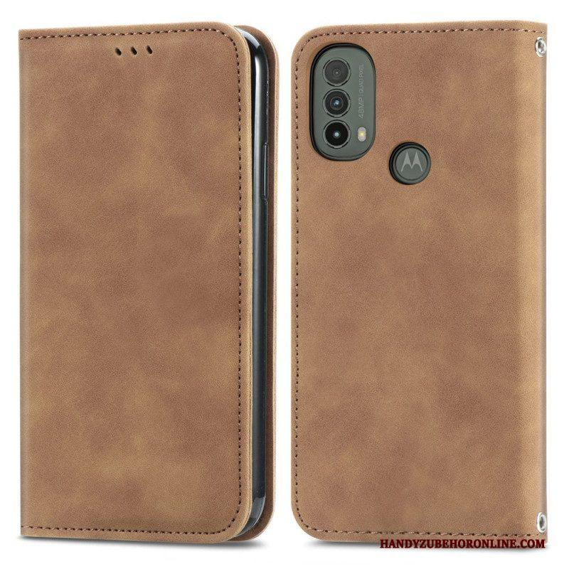 Bescherming Hoesje voor Moto E40 / E30 / E20 Folio-hoesje Skin-touch-ontwerp