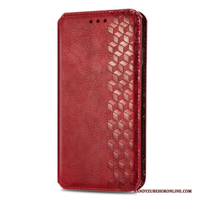 Bescherming Hoesje voor Samsung Galaxy S21 FE Folio-hoesje Leereffect Diamanttextuur