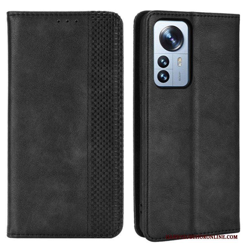 Bescherming Hoesje voor Xiaomi 12 Pro Folio-hoesje Gestileerd Vintage Leereffect