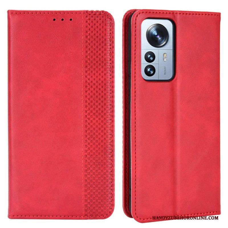 Bescherming Hoesje voor Xiaomi 12 Pro Folio-hoesje Gestileerd Vintage Leereffect