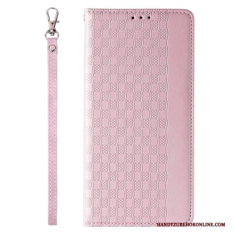 Bescherming Hoesje voor iPhone 14 Pro Met Ketting Folio-hoesje Vintage Bandjes