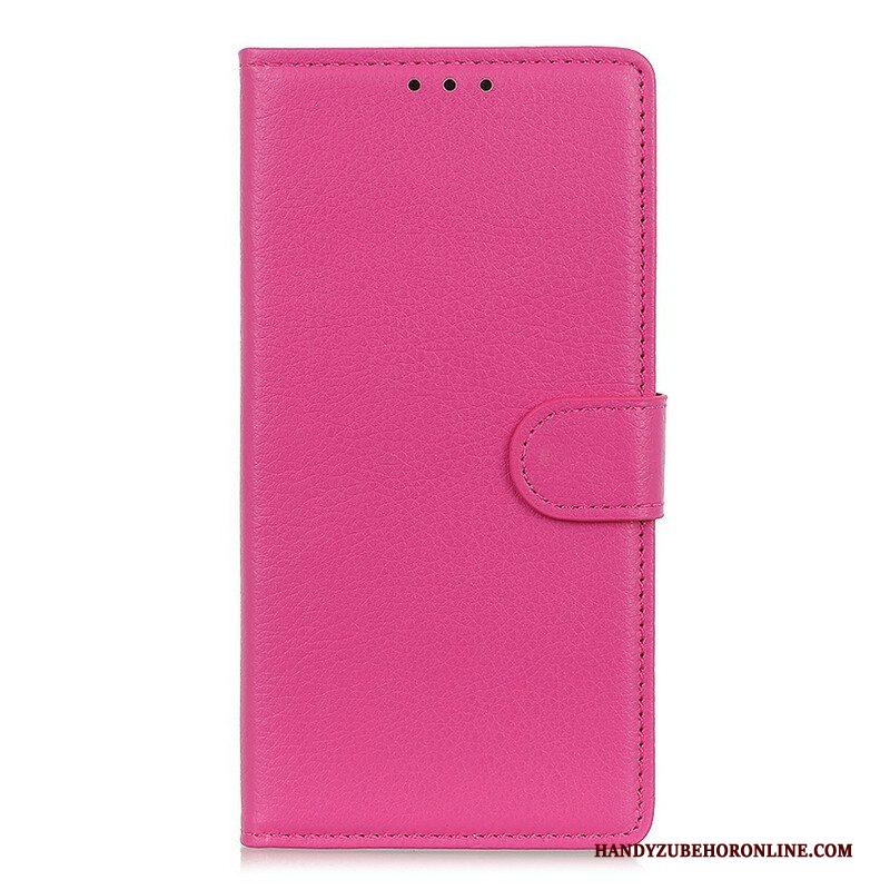 Flip Case voor Samsung Galaxy S21 5G Traditioneel Litchi Kunstleer