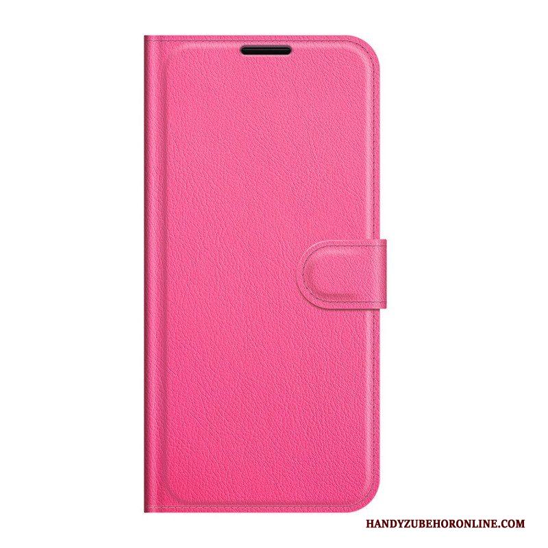 Flip Case voor Samsung Galaxy S22 5G Klassiek Litchi-leereffect