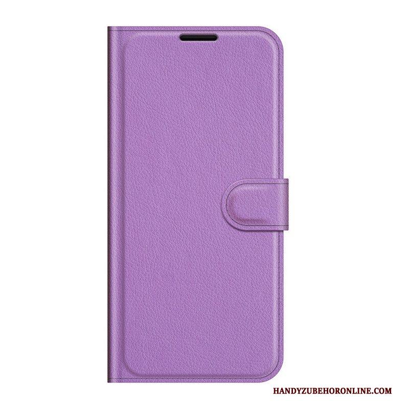 Flip Case voor Samsung Galaxy S22 5G Klassiek Litchi-leereffect