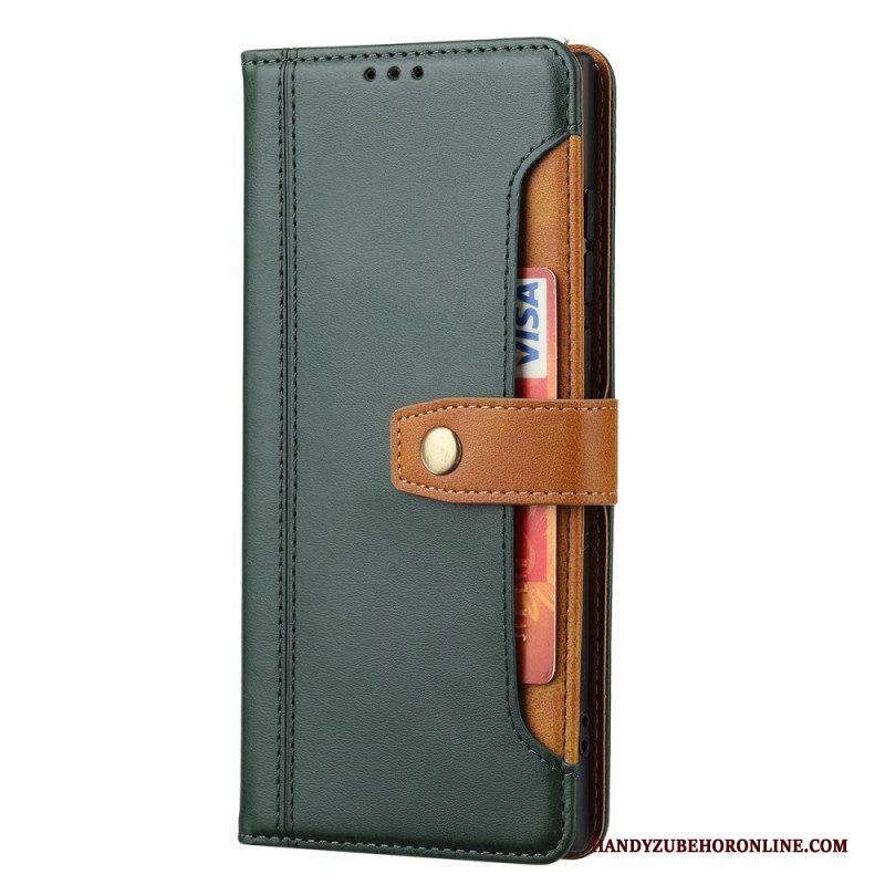 Flip Case voor Samsung Galaxy S22 Ultra 5G Kunstleer Met Riem