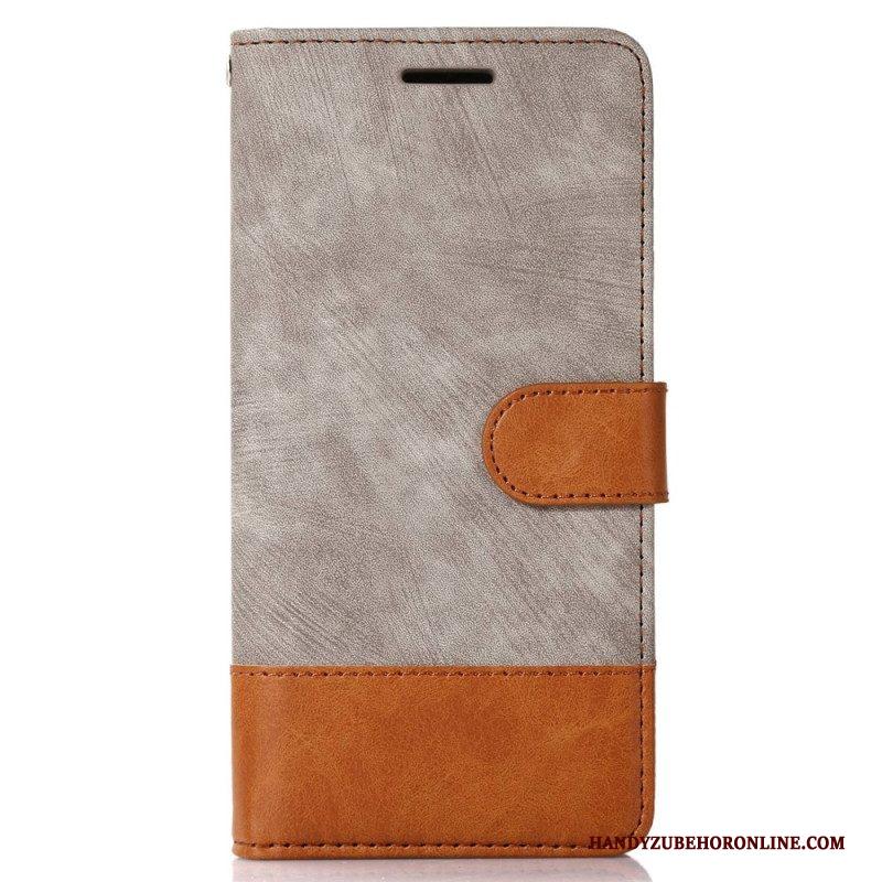 Flip Case voor Samsung Galaxy S23 5G Bicolor Skin-touch