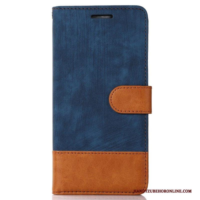 Flip Case voor Samsung Galaxy S23 5G Bicolor Skin-touch