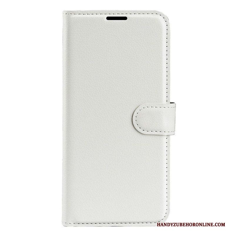 Flip Case voor Sony Xperia 10 IV Klassiek Lychee Kunstleer