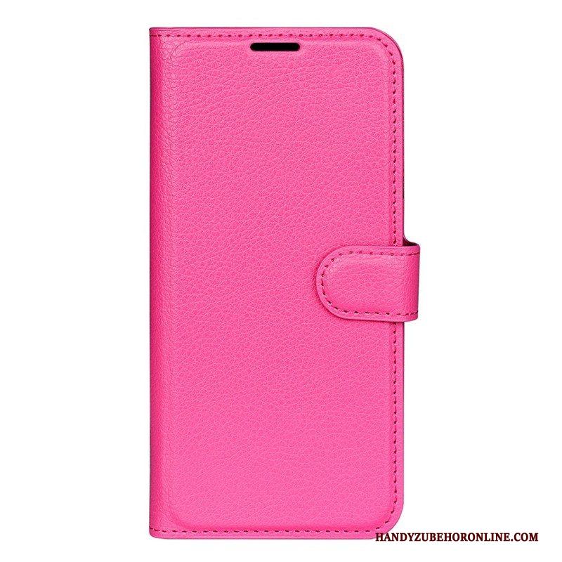 Flip Case voor Sony Xperia 10 IV Klassiek Lychee Kunstleer