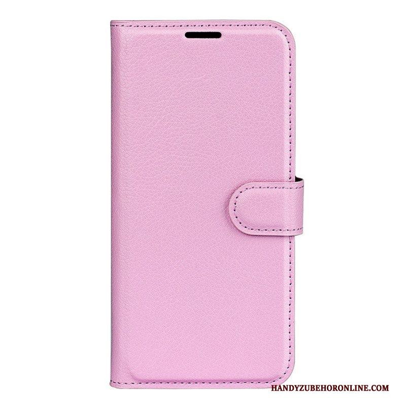 Flip Case voor Sony Xperia 10 IV Klassiek Lychee Kunstleer