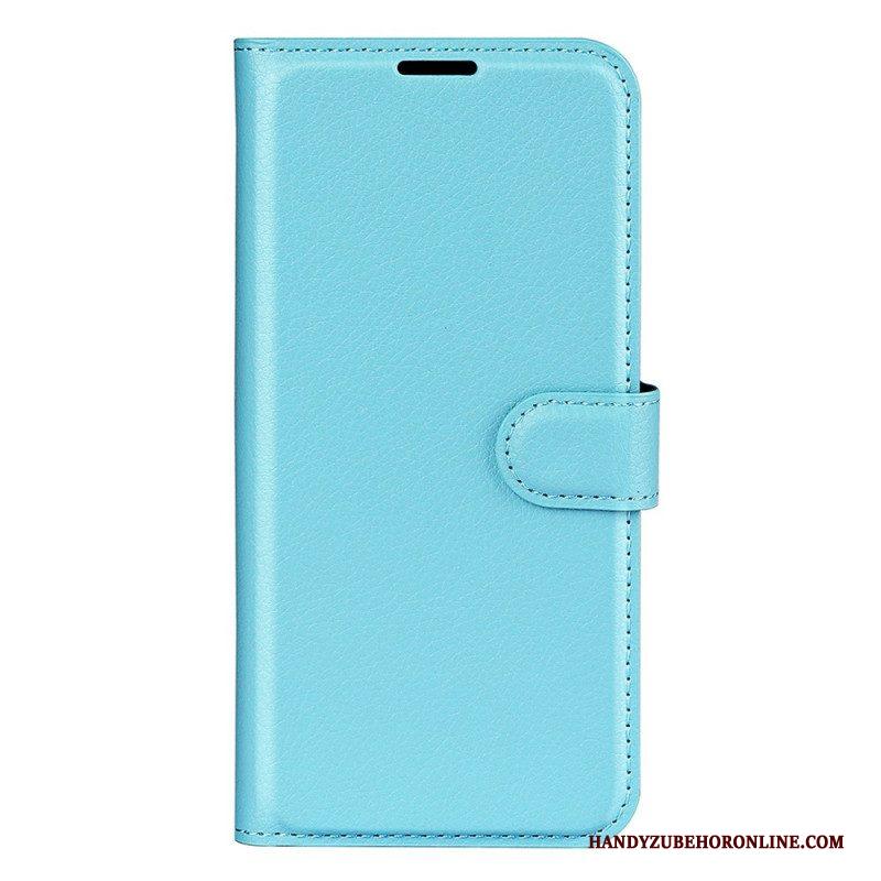 Flip Case voor Sony Xperia 10 IV Klassiek Lychee Kunstleer