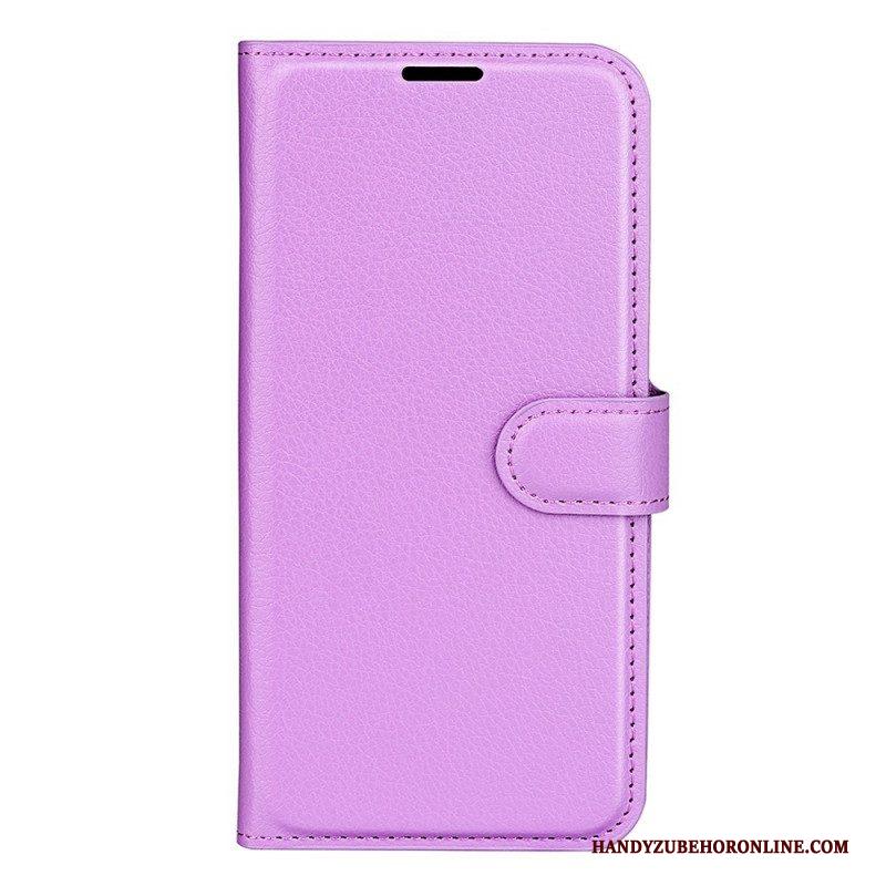 Flip Case voor Sony Xperia 10 IV Klassiek Lychee Kunstleer