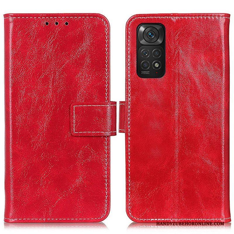 Flip Case voor Xiaomi Redmi Note 11 / 11S Glanzende En Zichtbare Naden