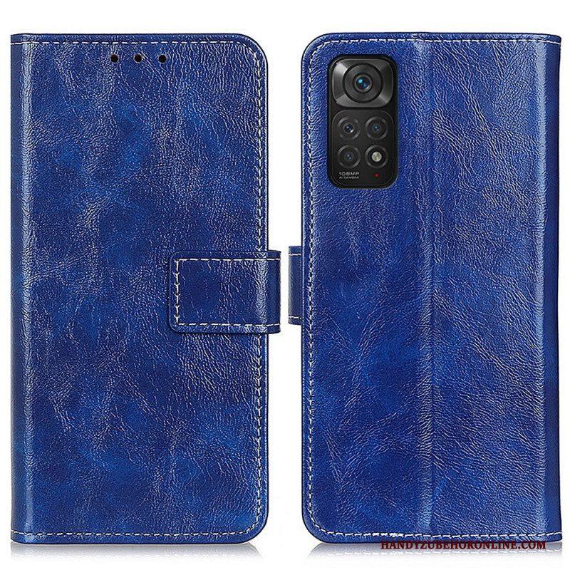 Flip Case voor Xiaomi Redmi Note 11 / 11S Glanzende En Zichtbare Naden