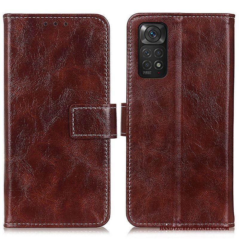 Flip Case voor Xiaomi Redmi Note 11 / 11S Glanzende En Zichtbare Naden