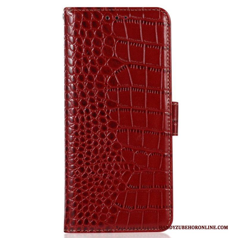 Flip Case voor Xiaomi Redmi Note 12 Pro Plus Rfid In Krokodilstijl