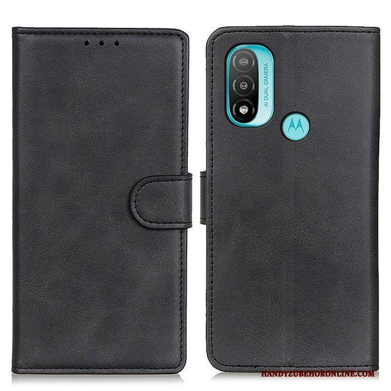 Folio-hoesje voor Moto E40 / E30 / E20 Retro Mat Leereffect