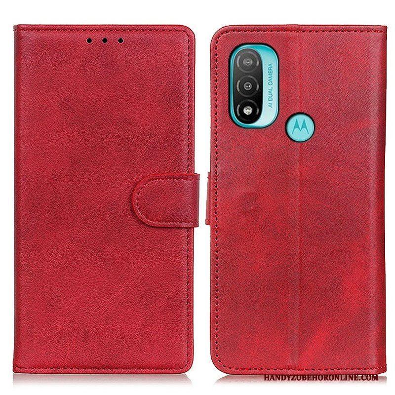 Folio-hoesje voor Moto E40 / E30 / E20 Retro Mat Leereffect