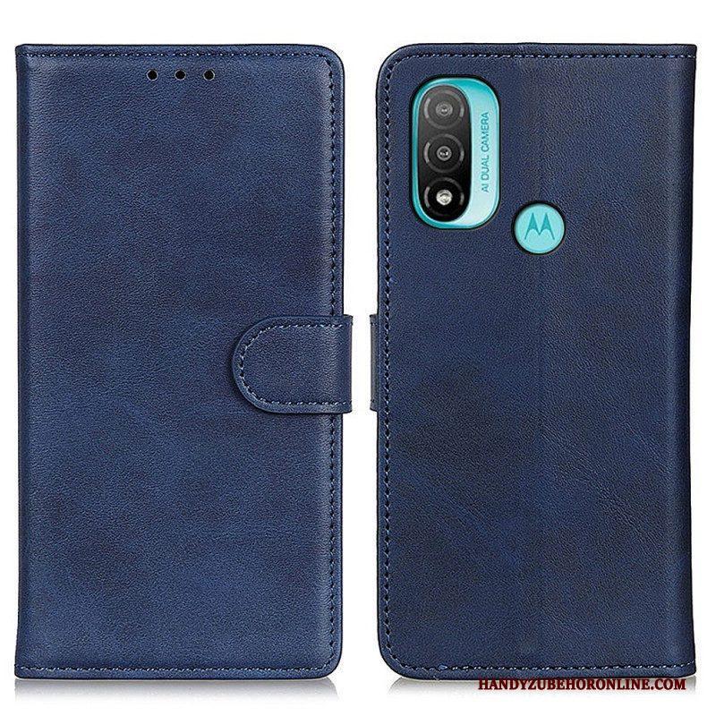 Folio-hoesje voor Moto E40 / E30 / E20 Retro Mat Leereffect