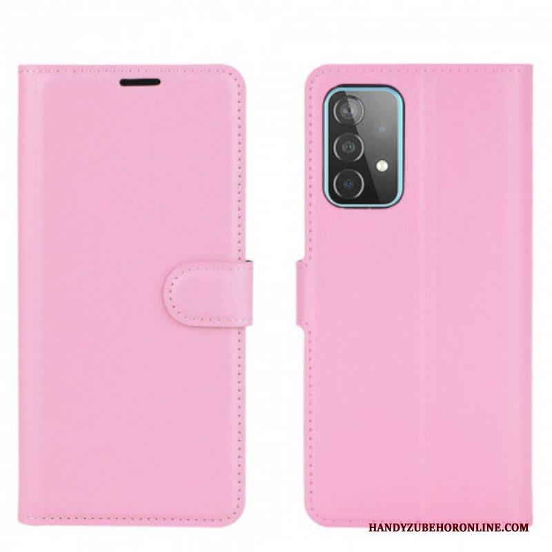 Folio-hoesje voor Samsung Galaxy A52 4G / A52 5G / A52s 5G Klassieke Lychee