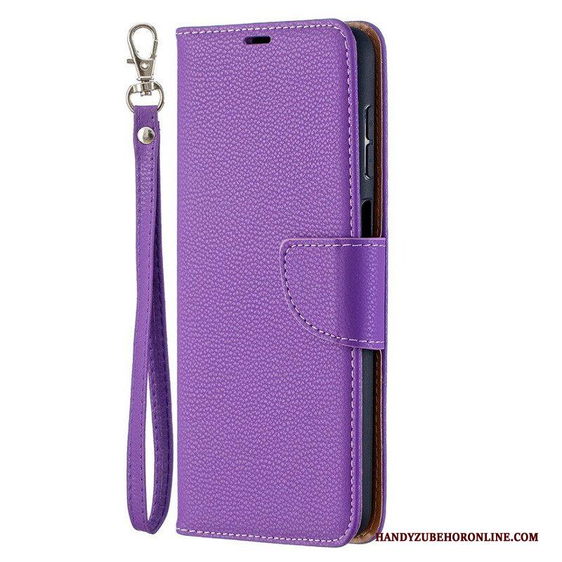 Folio-hoesje voor Samsung Galaxy M12 / A12 Flip Case Lychee Rabat Schuin