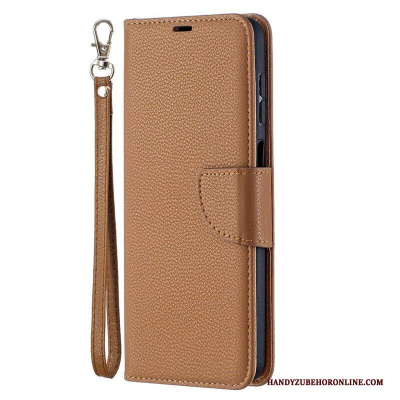 Folio-hoesje voor Samsung Galaxy M12 / A12 Flip Case Lychee Rabat Schuin