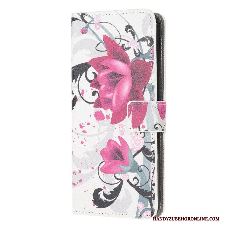 Folio-hoesje voor Samsung Galaxy M53 5G Tropische Bloemen