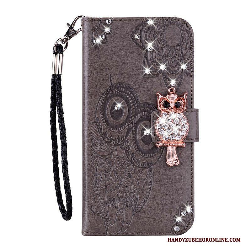 Folio-hoesje voor Samsung Galaxy S21 5G Uil Mandala En Charme