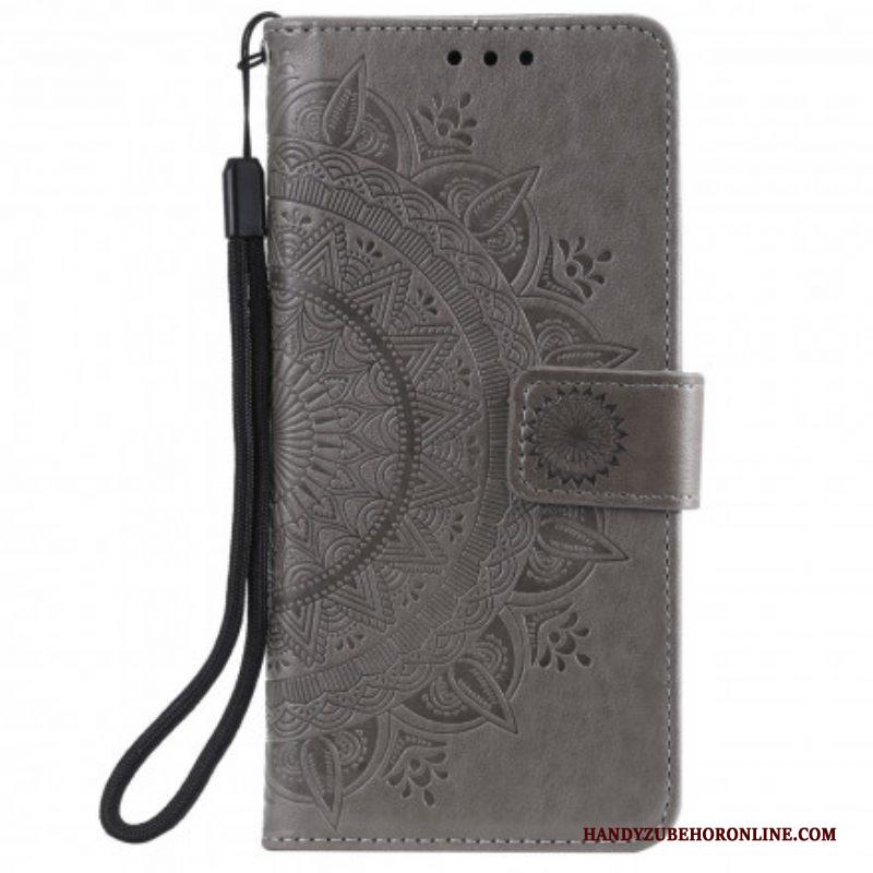 Folio-hoesje voor Samsung Galaxy S21 Ultra 5G Zon Mandala