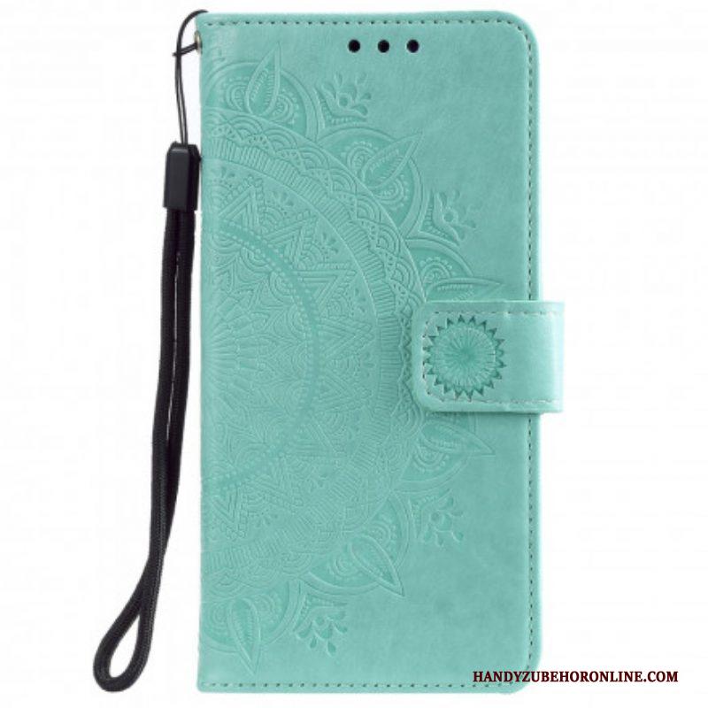 Folio-hoesje voor Samsung Galaxy S21 Ultra 5G Zon Mandala