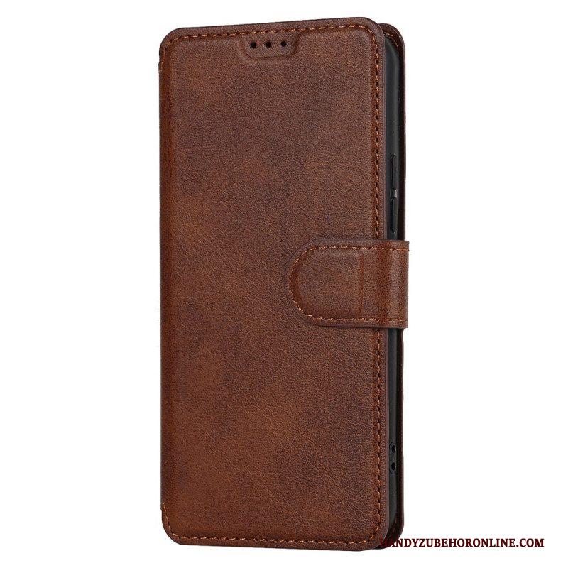 Folio-hoesje voor Samsung Galaxy S22 5G Mat Vintage Leereffect