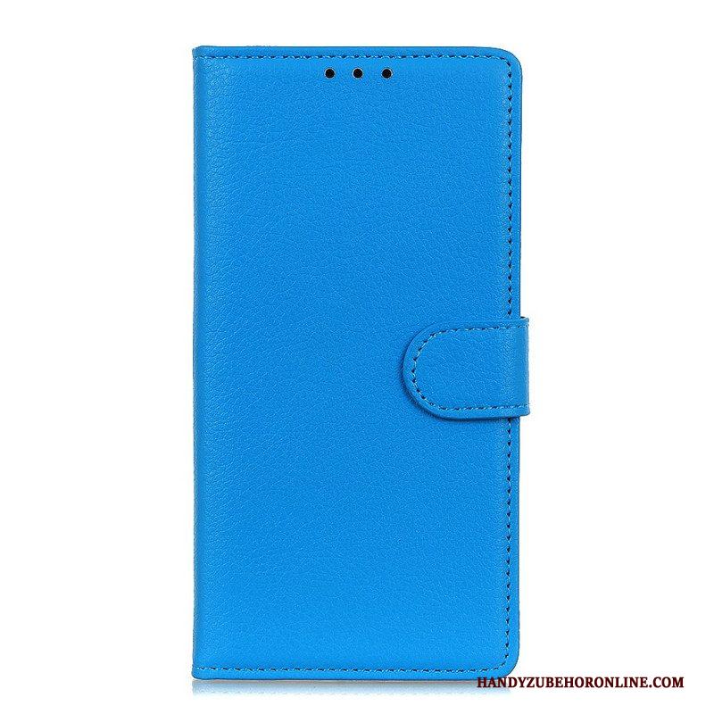 Folio-hoesje voor Samsung Galaxy S22 5G Traditioneel Litchi-leer