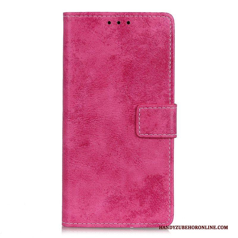 Folio-hoesje voor Samsung Galaxy S22 Plus 5G Vintage Leereffect