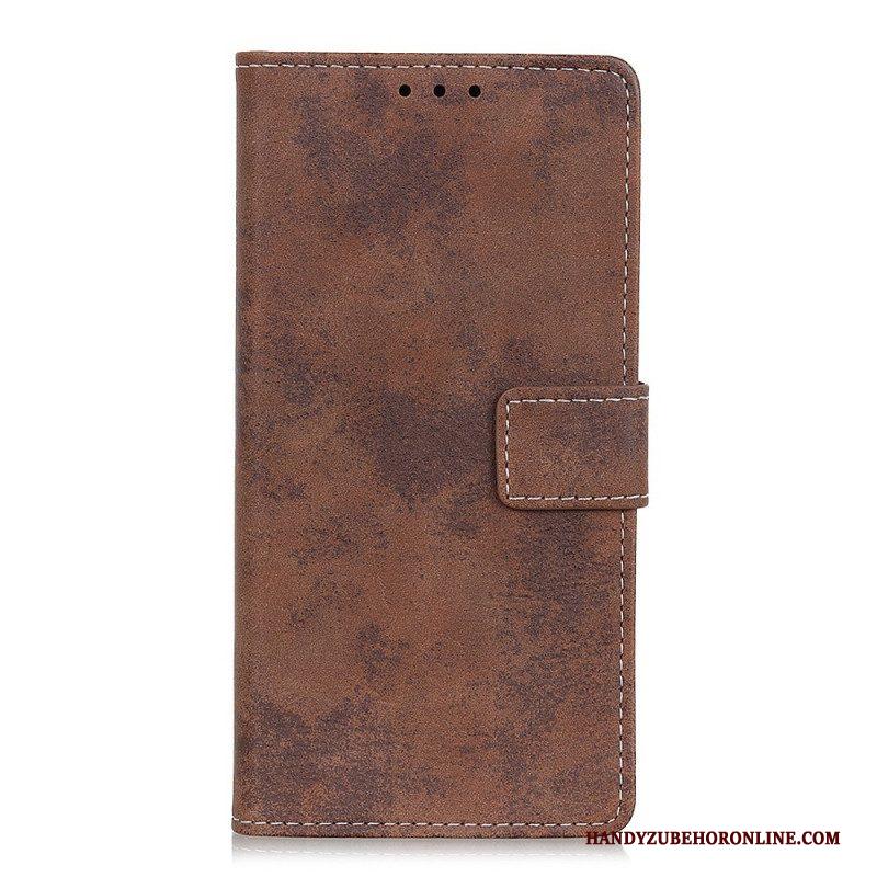 Folio-hoesje voor Samsung Galaxy S22 Plus 5G Vintage Leereffect