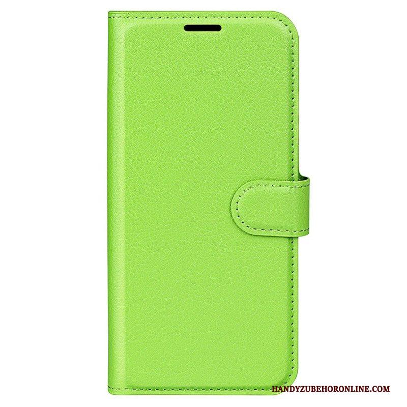 Folio-hoesje voor Samsung Galaxy S23 5G Klassiek Litchi-leereffect