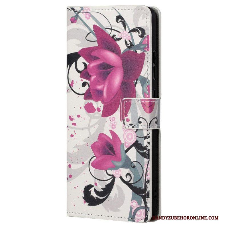 Folio-hoesje voor Samsung Galaxy S23 5G Tropische Bloemen