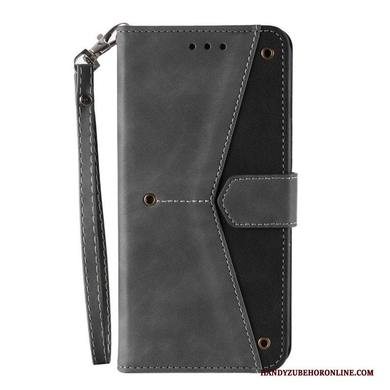 Folio-hoesje voor Samsung Galaxy S23 Ultra 5G Skin-touch-naden