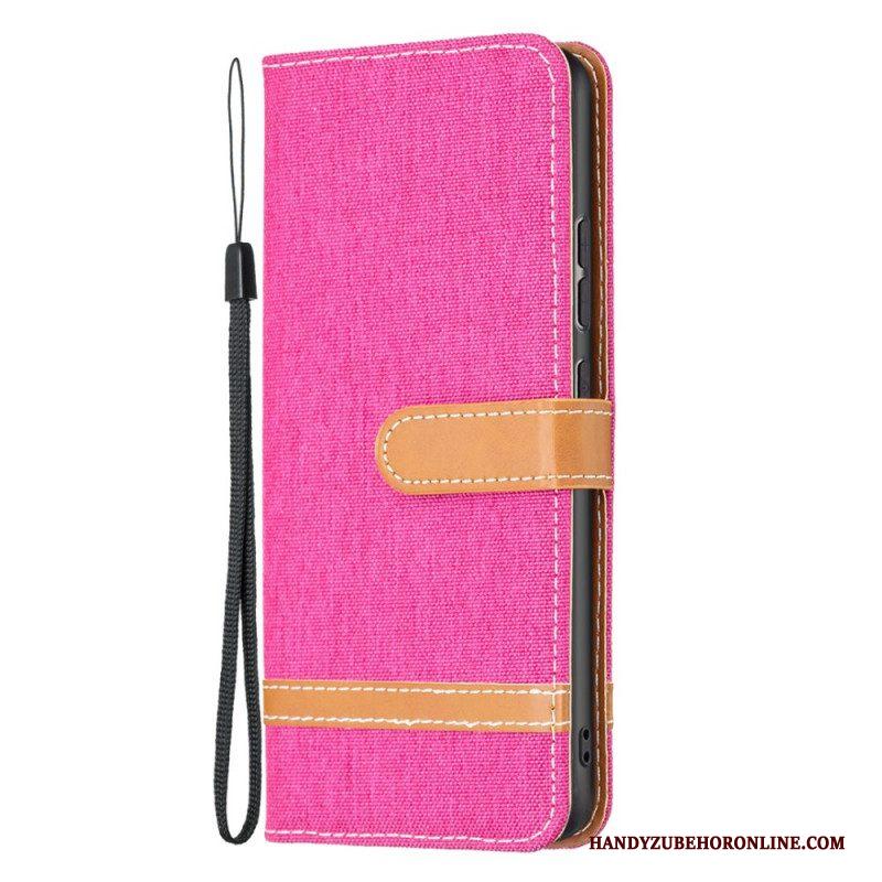 Folio-hoesje voor Xiaomi 12 / 12X Met Ketting Band Van Stof En Leereffect