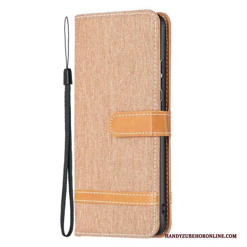 Folio-hoesje voor Xiaomi 12 / 12X Met Ketting Band Van Stof En Leereffect