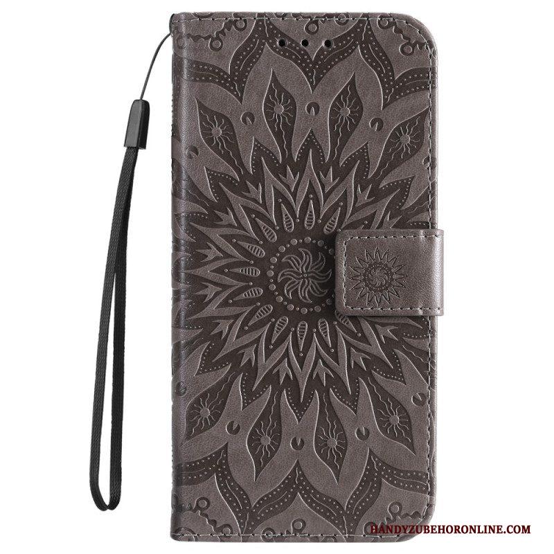 Folio-hoesje voor Xiaomi 12 Lite Mandala Zon Met Lanyard