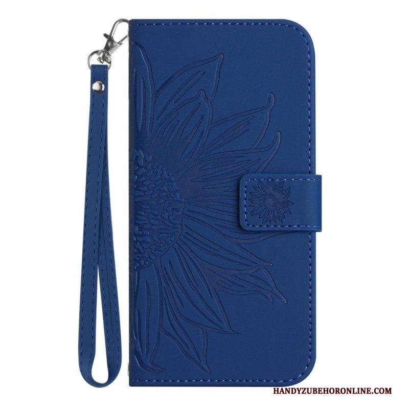 Folio-hoesje voor Xiaomi 13 Lite Zonnebloem Met Lanyard