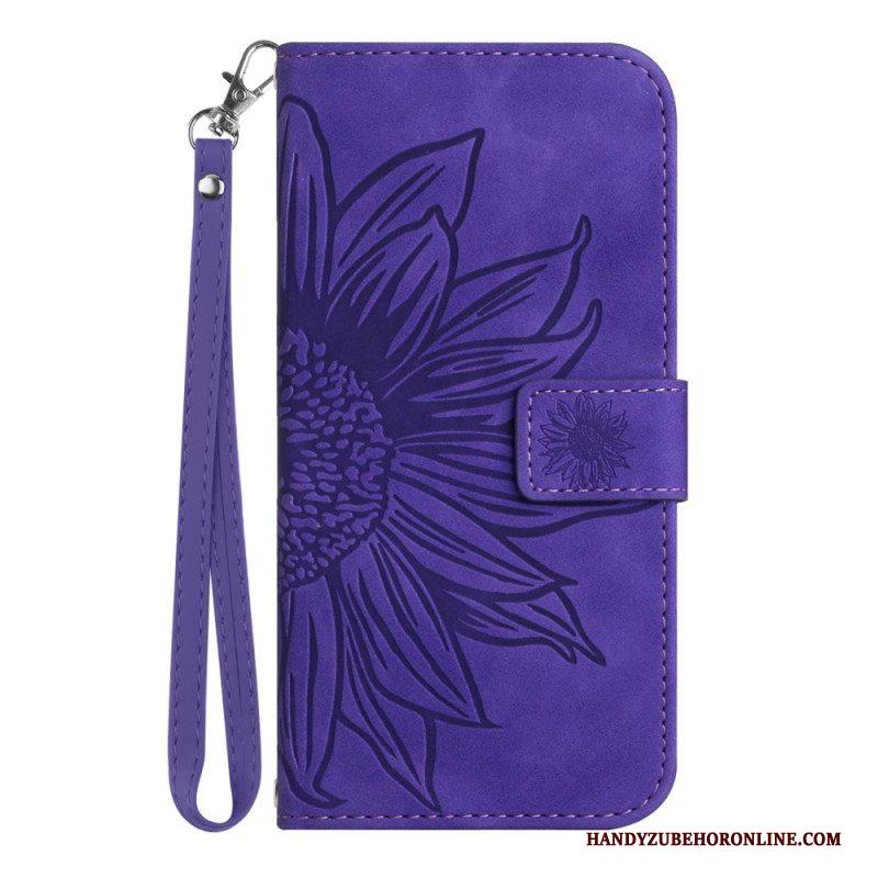 Folio-hoesje voor Xiaomi 13 Lite Zonnebloem Met Lanyard