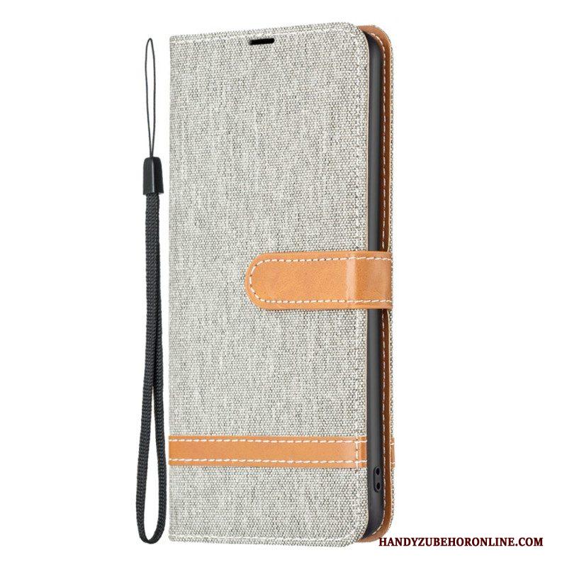 Folio-hoesje voor Xiaomi 13 Met Ketting Band Van Stof En Leereffect