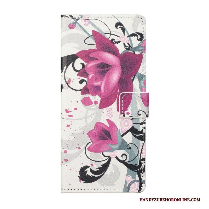 Folio-hoesje voor Xiaomi Redmi Note 10 5G Tropische Bloemen