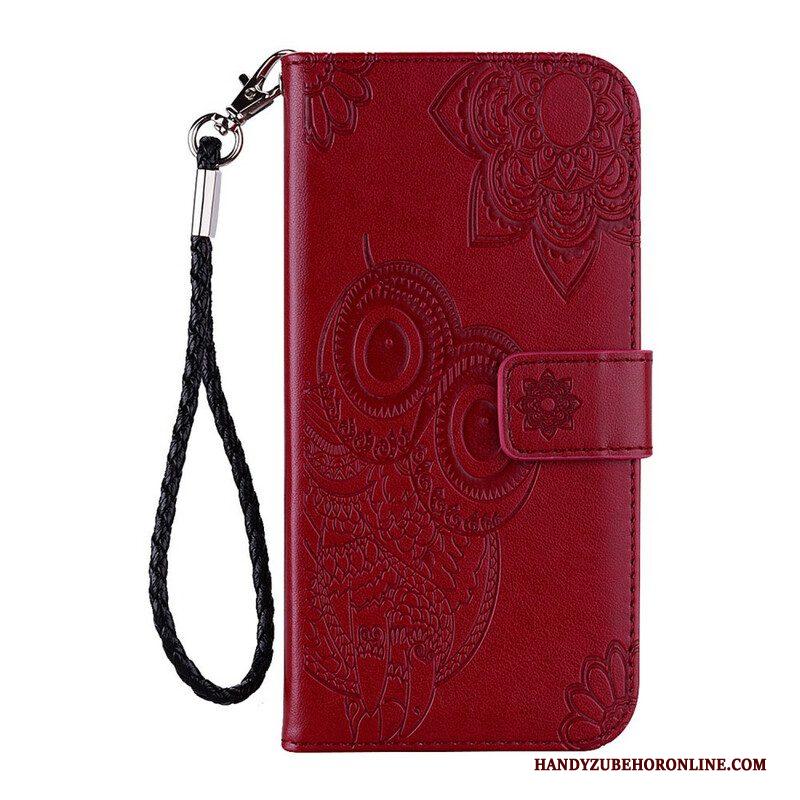 Folio-hoesje voor Xiaomi Redmi Note 10 5G Uil En Lanyard