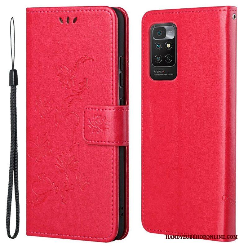 Folio-hoesje voor Xiaomi Redmi Note 11 / 11S Met Ketting Riem Bloemen