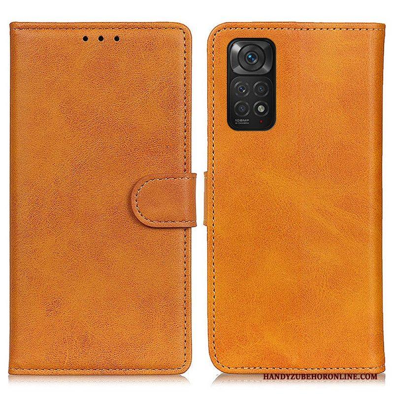 Folio-hoesje voor Xiaomi Redmi Note 11 / 11S Retro Mat Leereffect