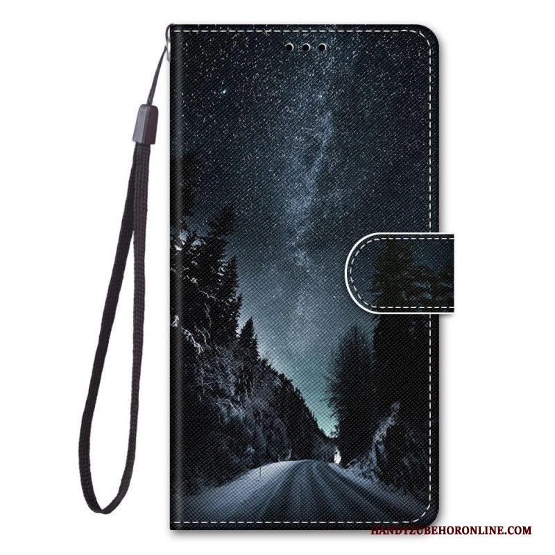 Folio-hoesje voor Xiaomi Redmi Note 11 Pro Plus 5G Met Ketting Lanyard-landschap