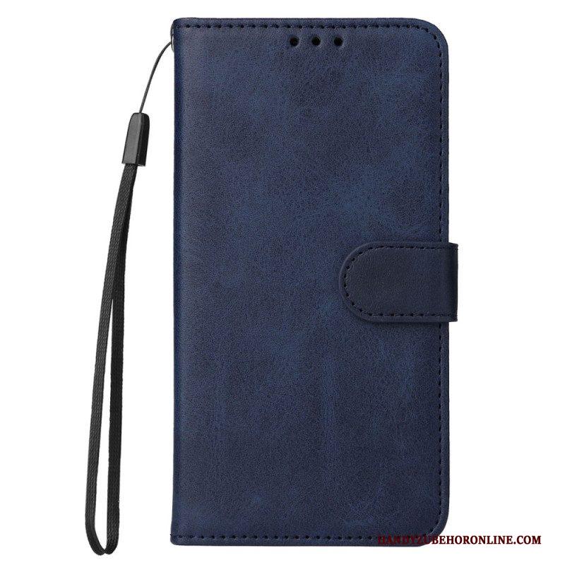 Folio-hoesje voor Xiaomi Redmi Note 12 Pro Met Ketting Effen Met Bandje