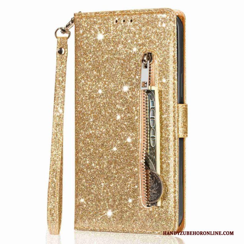 Folio-hoesje voor iPhone 14 Pro Max Portemonnee Leren Glitter Portemonnee